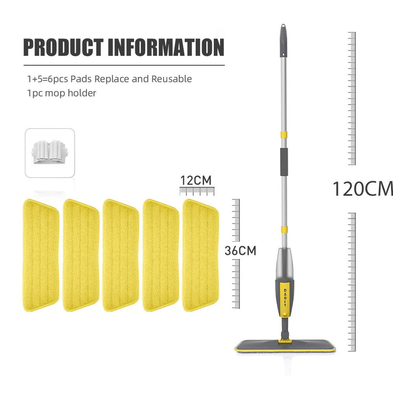 Esfregão Spray Mop Microfibra Reservatório Telescópico