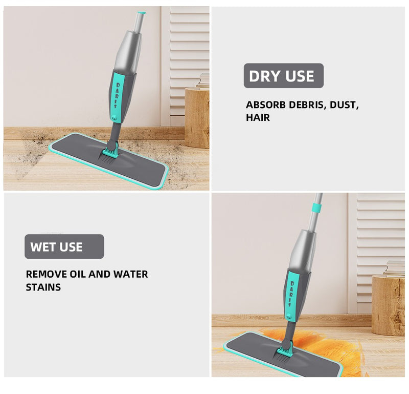 Esfregão Spray Mop Microfibra Reservatório Telescópico