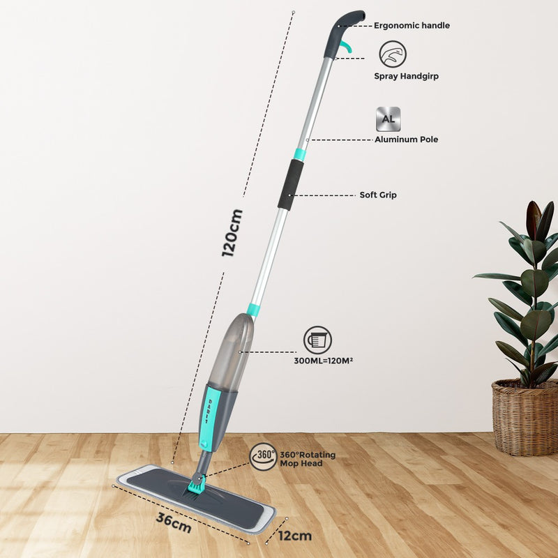 Esfregão Spray Mop Microfibra Reservatório Telescópico
