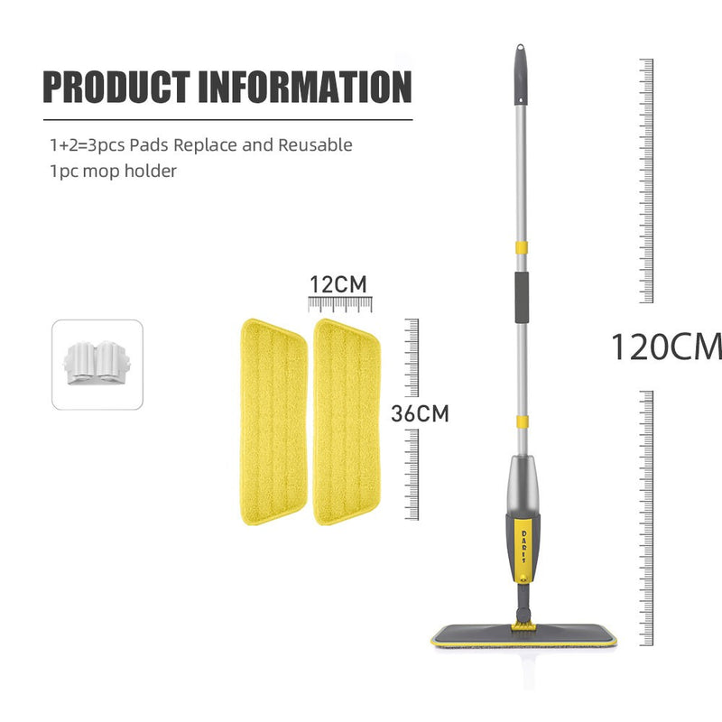 Esfregão Spray Mop Microfibra Reservatório Telescópico