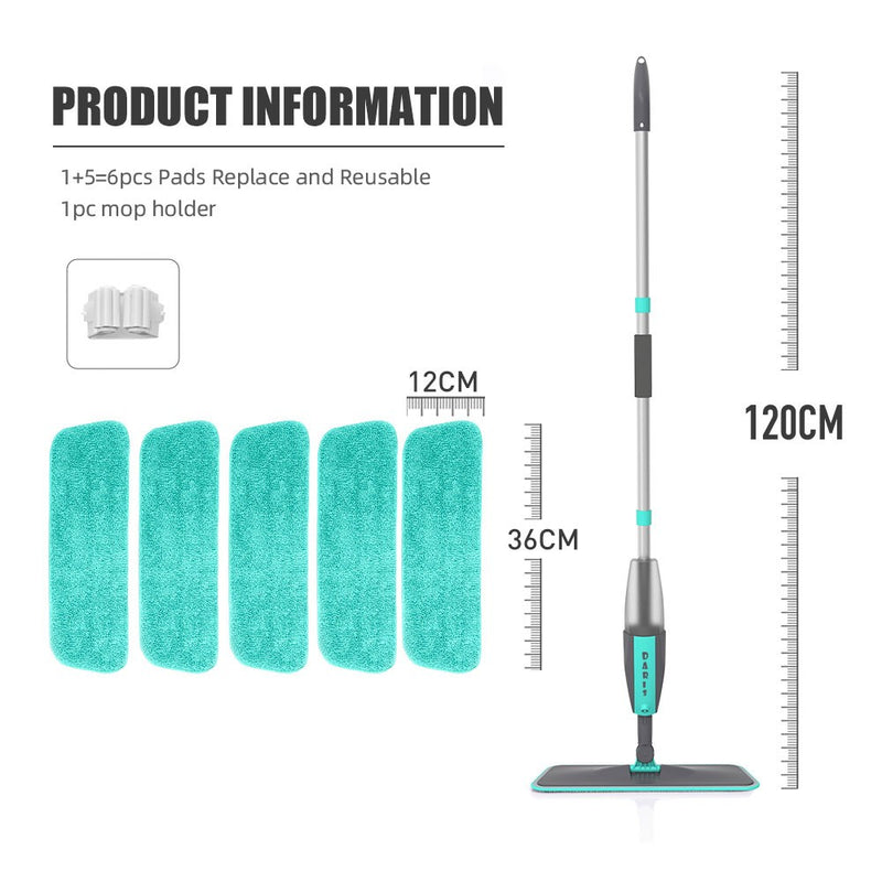 Esfregão Spray Mop Microfibra Reservatório Telescópico