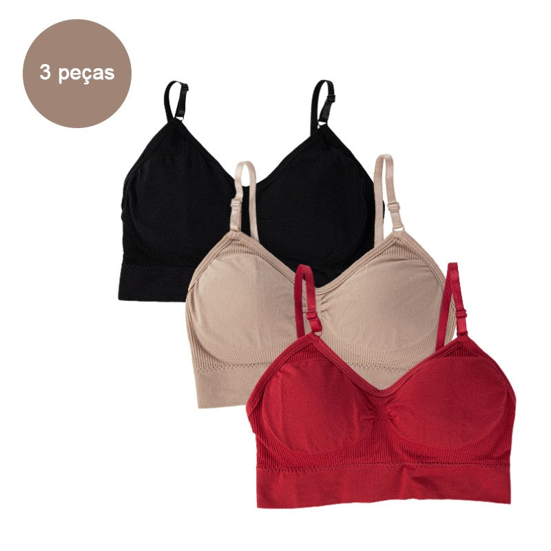 Top Esportivo Feminino Sem Costura Push Up
