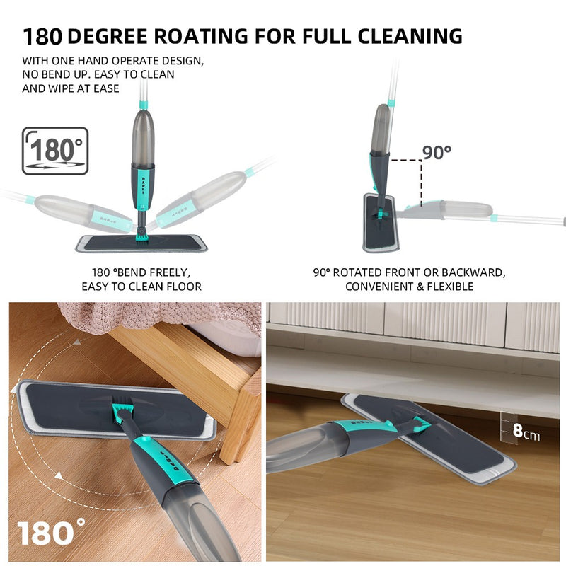 Esfregão Spray Mop Microfibra Reservatório Telescópico