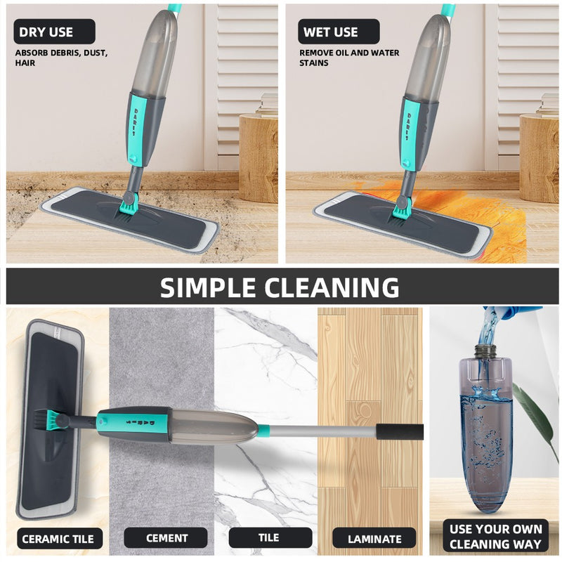 Esfregão Spray Mop Microfibra Reservatório Telescópico