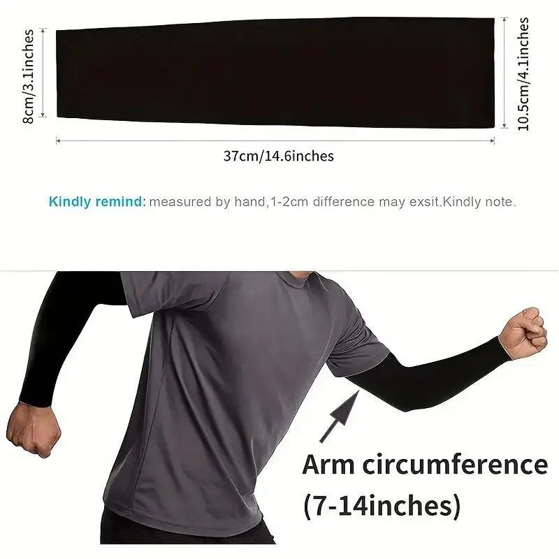 1 par de capas de braço de resfriamento para homens e mulheres, proteção sola