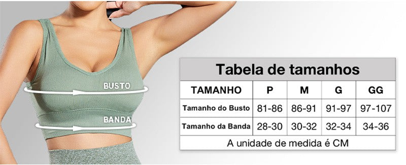 Top Esportivo Feminino Sem Costura Push Up